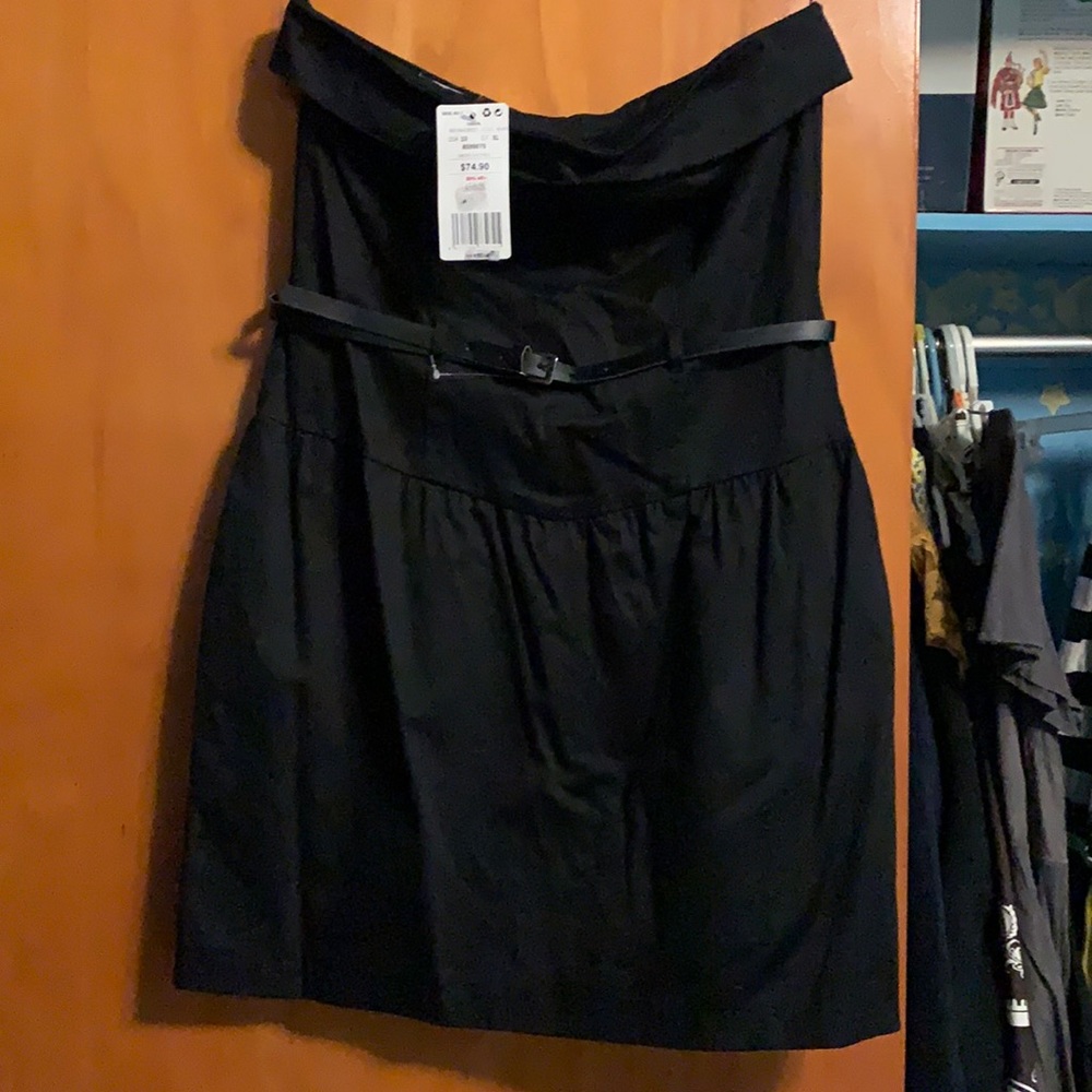 BNWT! MNG by Mango Black Strapless Dress sz 10